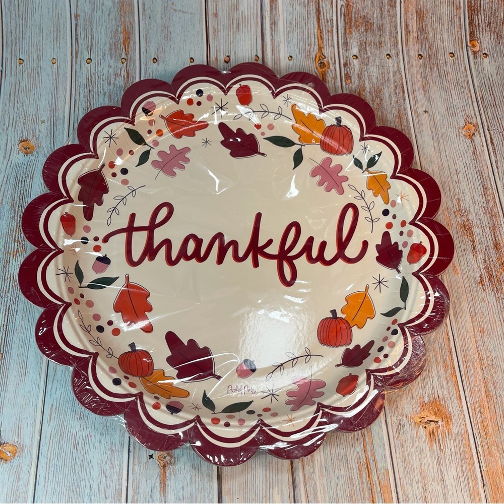 NEW Packed Party Fall Autumn Harvest Thanksgiving Paper Dinner Plates